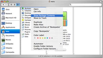contextual menu